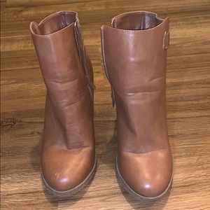 Just Fab Tan Booties